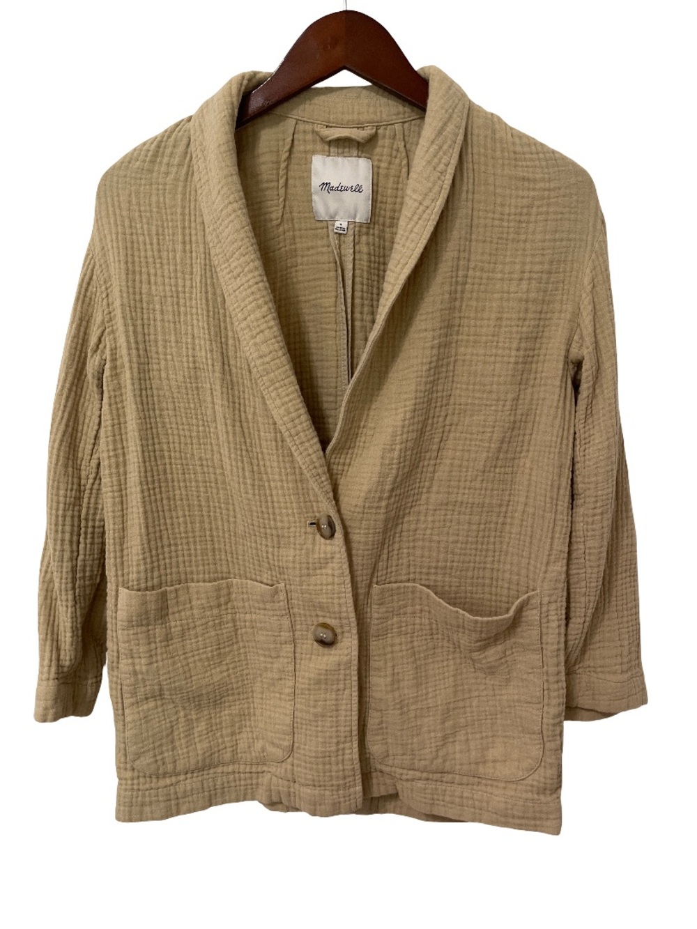 Madewell Women’s Small Beige Cotton Gauze Chore Jacket Shacket